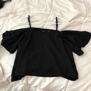 Black flowy crop top
